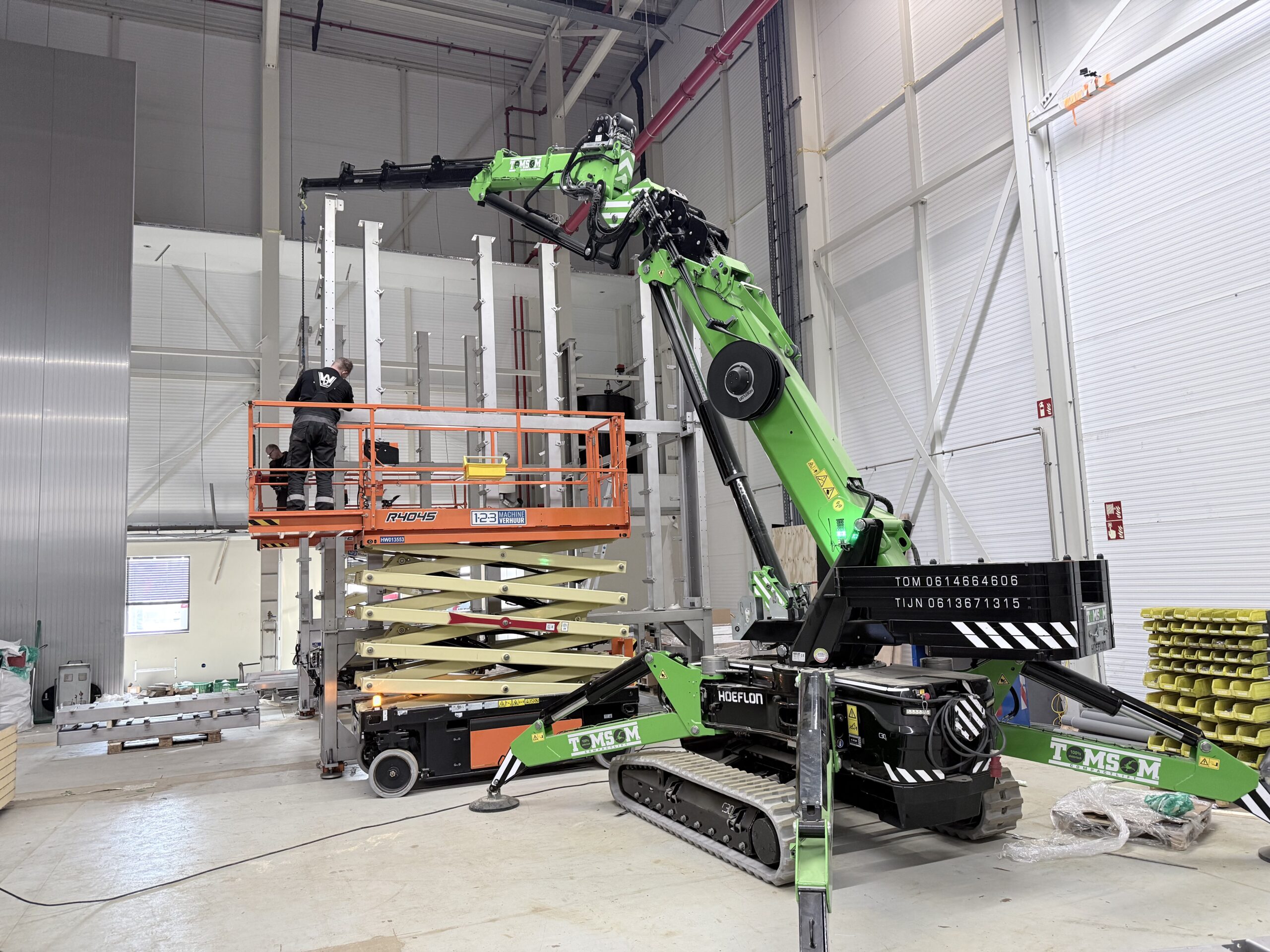 Staalconstructie maken met Hoeflon C30e en hoogwerker